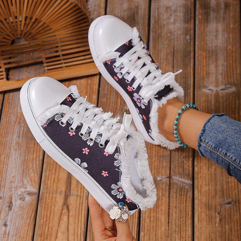 Spring And Autumn New Casual All-match Flat Lace-u...