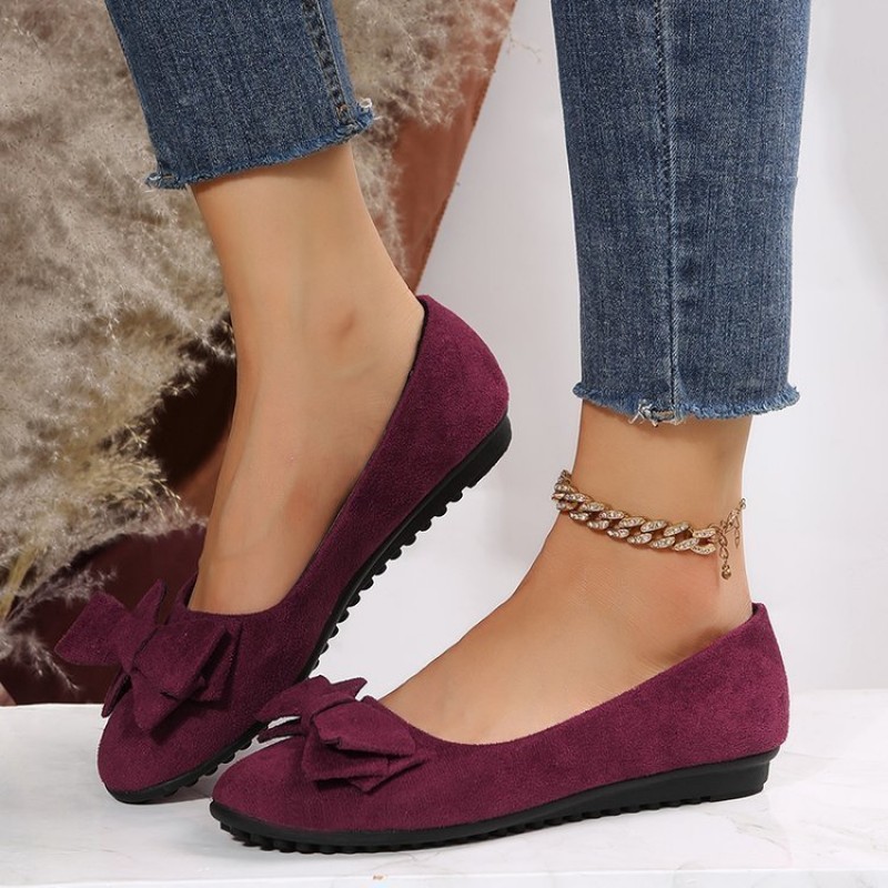 Fashion Bowknot Flats Shoes Casual Round Toe Loafe...