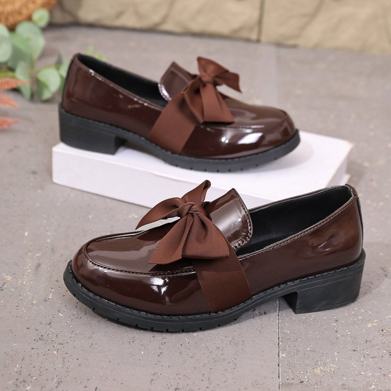 Plus-size Bow-knot Slip-on Loafers For Women