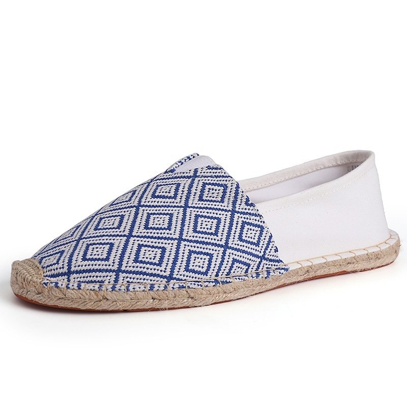 Breathable Casual Couple Ramie Sole Shoes Men And Women Fisherman Slip-on Canvas Shoes