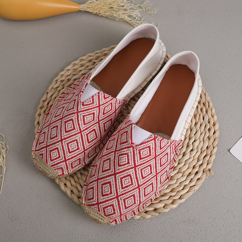 Breathable Casual Couple Ramie Sole Shoes Men And Women Fisherman Slip-on Canvas Shoes