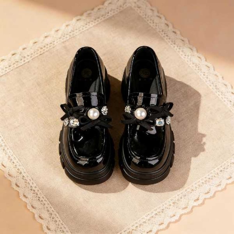 New Platform Loafers For Women - Chunky Heel Commuter Shoes, Vintage British School Style JK Leather Shoes, Versatile Flats For Dresses