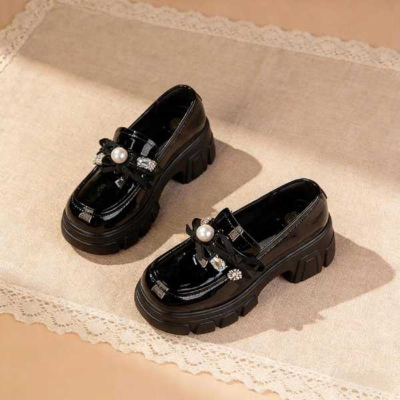 New Platform Loafers For Women - Chunky Heel Commuter Shoes, Vintage British School Style JK Leather Shoes, Versatile Flats For Dresses