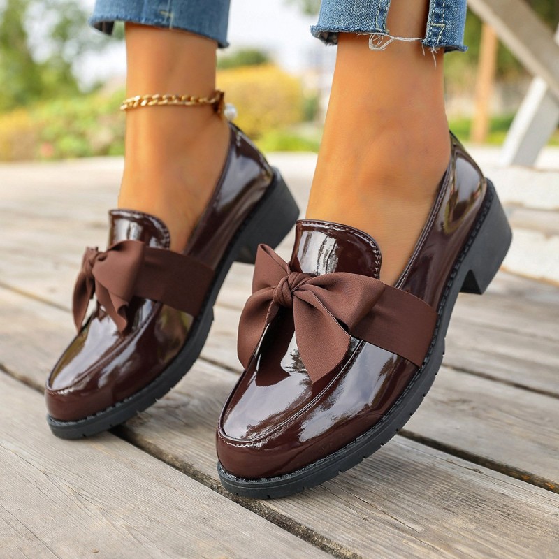 Plus-size Bow-knot Slip-on Loafers For Women