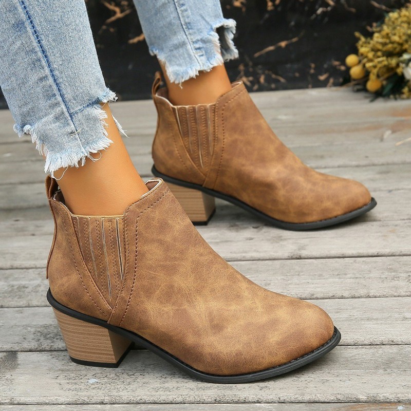 Autumn Winter Shoes For Women Pointed Toe Thick Sq...