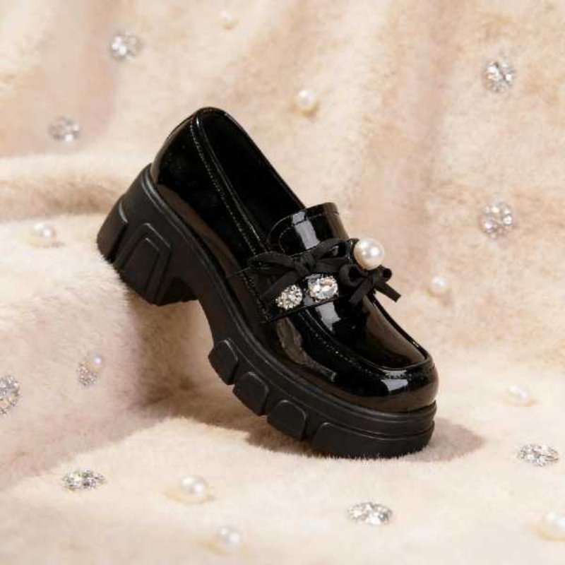 New Platform Loafers For Women - Chunky Heel Commuter Shoes, Vintage British School Style JK Leather Shoes, Versatile Flats For Dresses