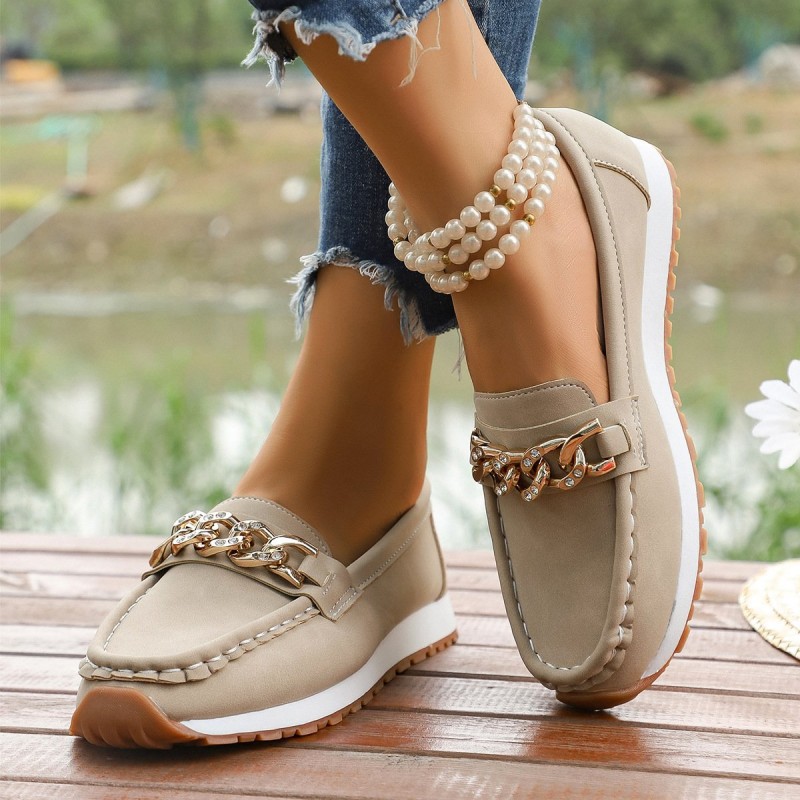 Round-toe Platform Fashion Casual Large-size Loafers For Women