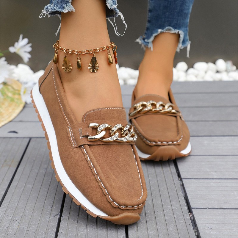 Round-toe Platform Fashion Casual Large-size Loafers For Women