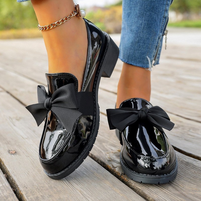 Plus-size Bow-knot Slip-on Loafers For Women