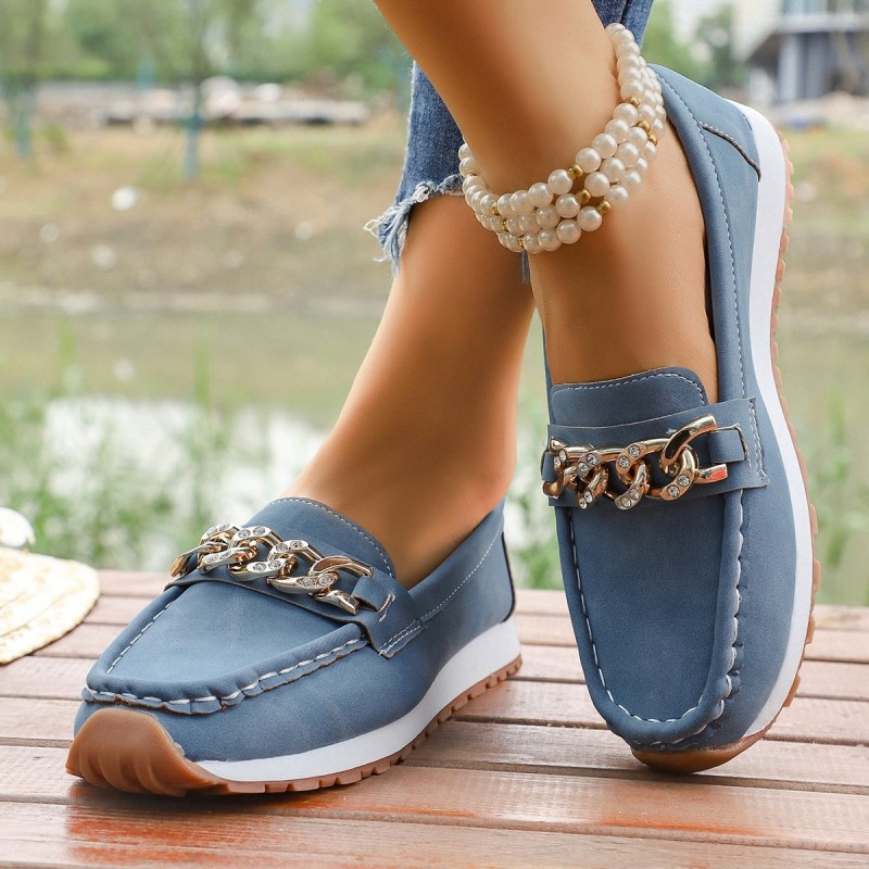 Round-toe Platform Fashion Casual Large-size Loafers For Women