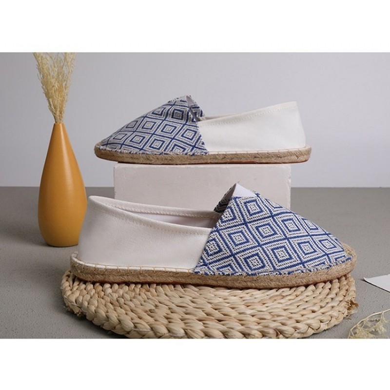 Breathable Casual Couple Ramie Sole Shoes Men And Women Fisherman Slip-on Canvas Shoes