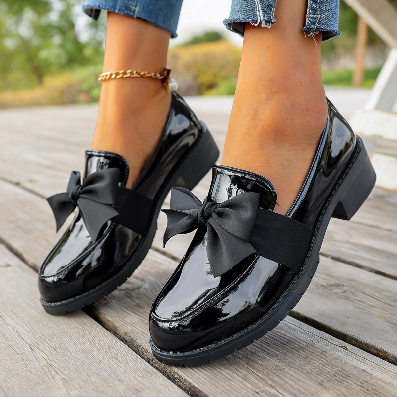 Plus-size Bow-knot Slip-on Loafers For Women